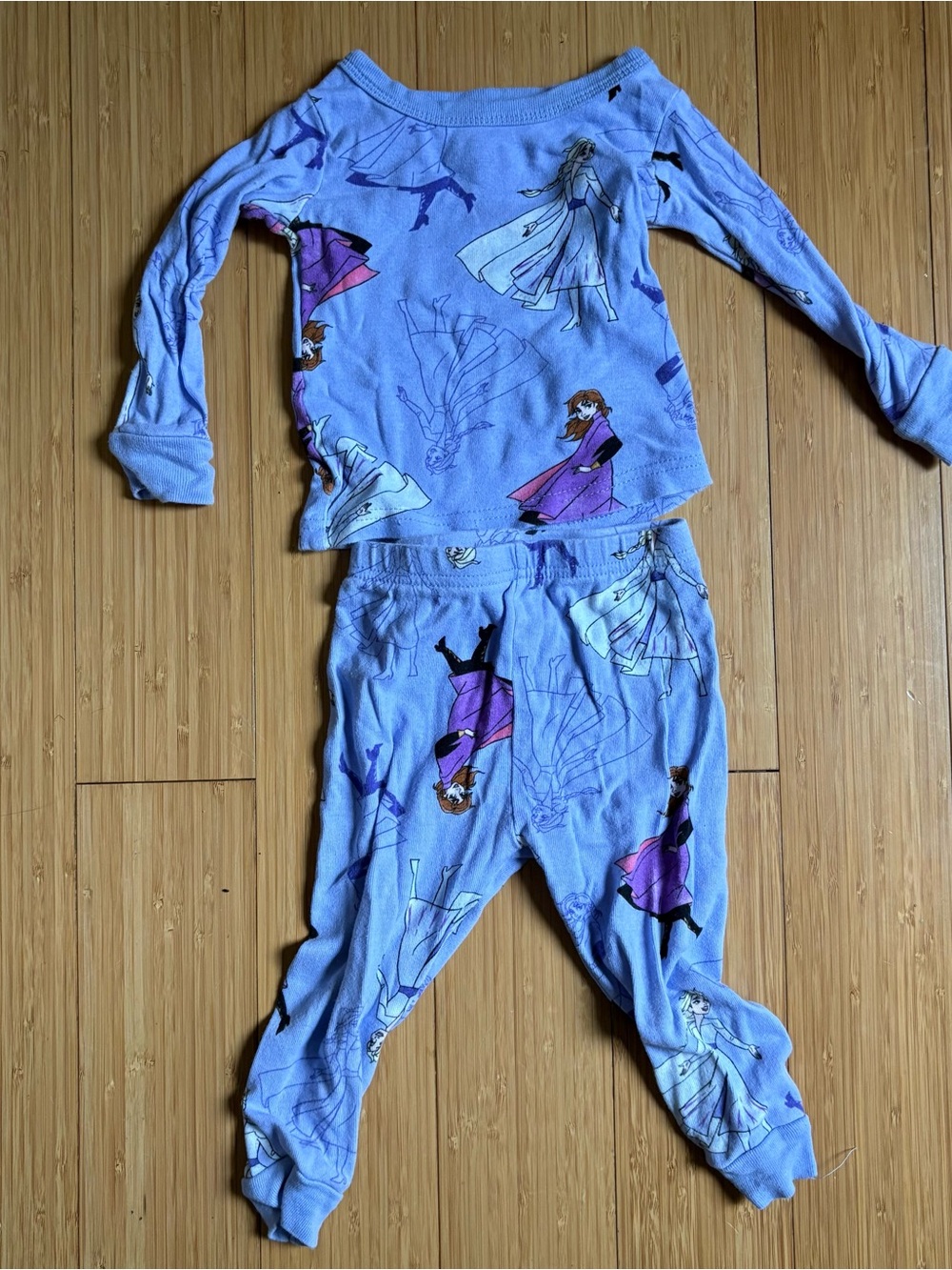 Disney Lavender Frozen Character Pajama Set